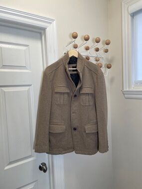 Hugo Boss - Wool Blend Old Money Button Down Jacket - Tan - L